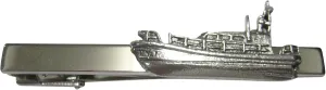Kiola Designs Silver Toned Textured Nautical Patrol Boat Ship Tie Clip