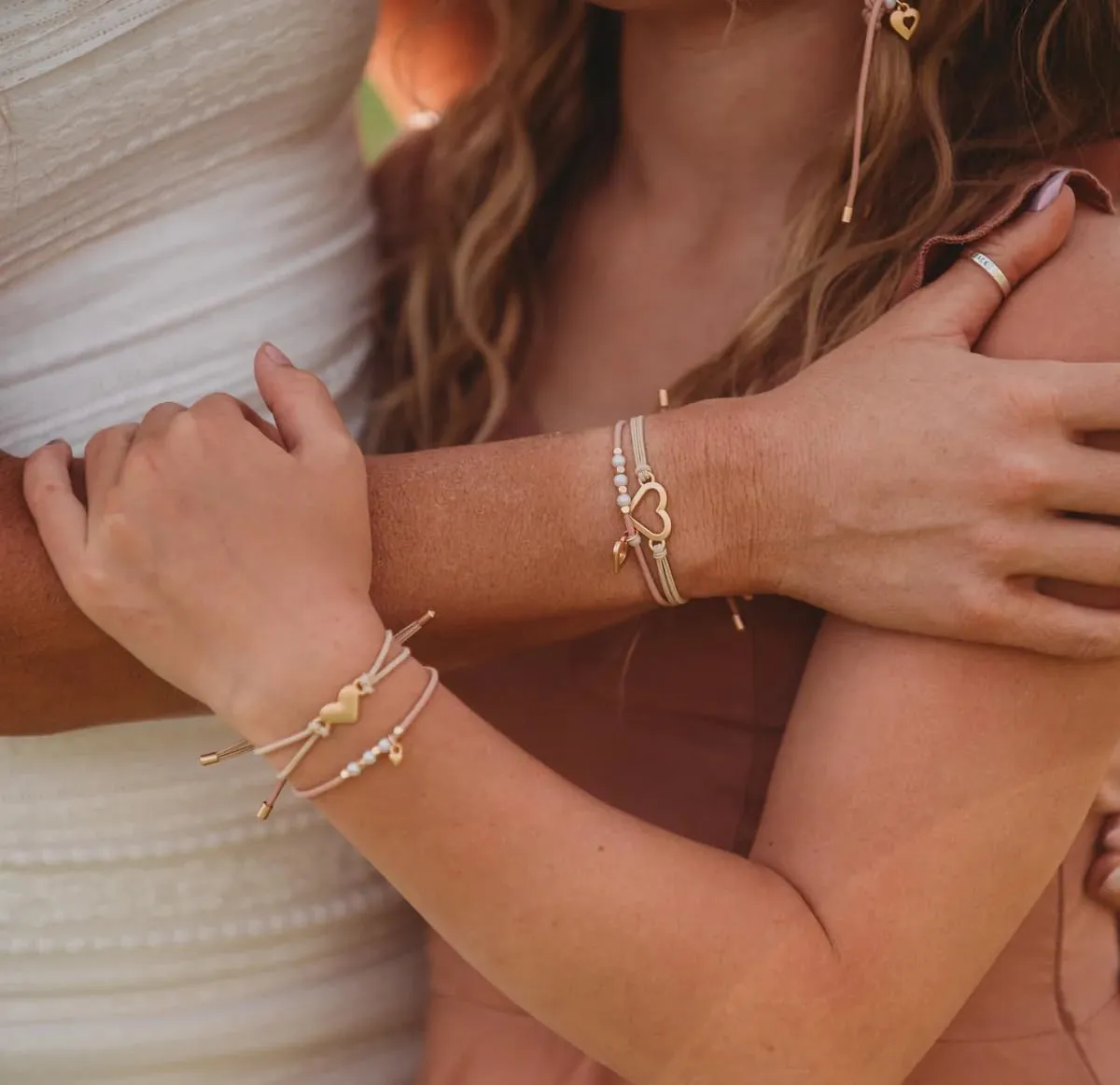 K'lani Boho Hair Tie Bracelets for Mother & Daughter, Adjustable Elastic with Charms, No-Damage Ponytail Holders, Stylish Bracelets for Thick & Thin Hair, Chic, Trendy & Practical, Ideal Gift Set of 2
