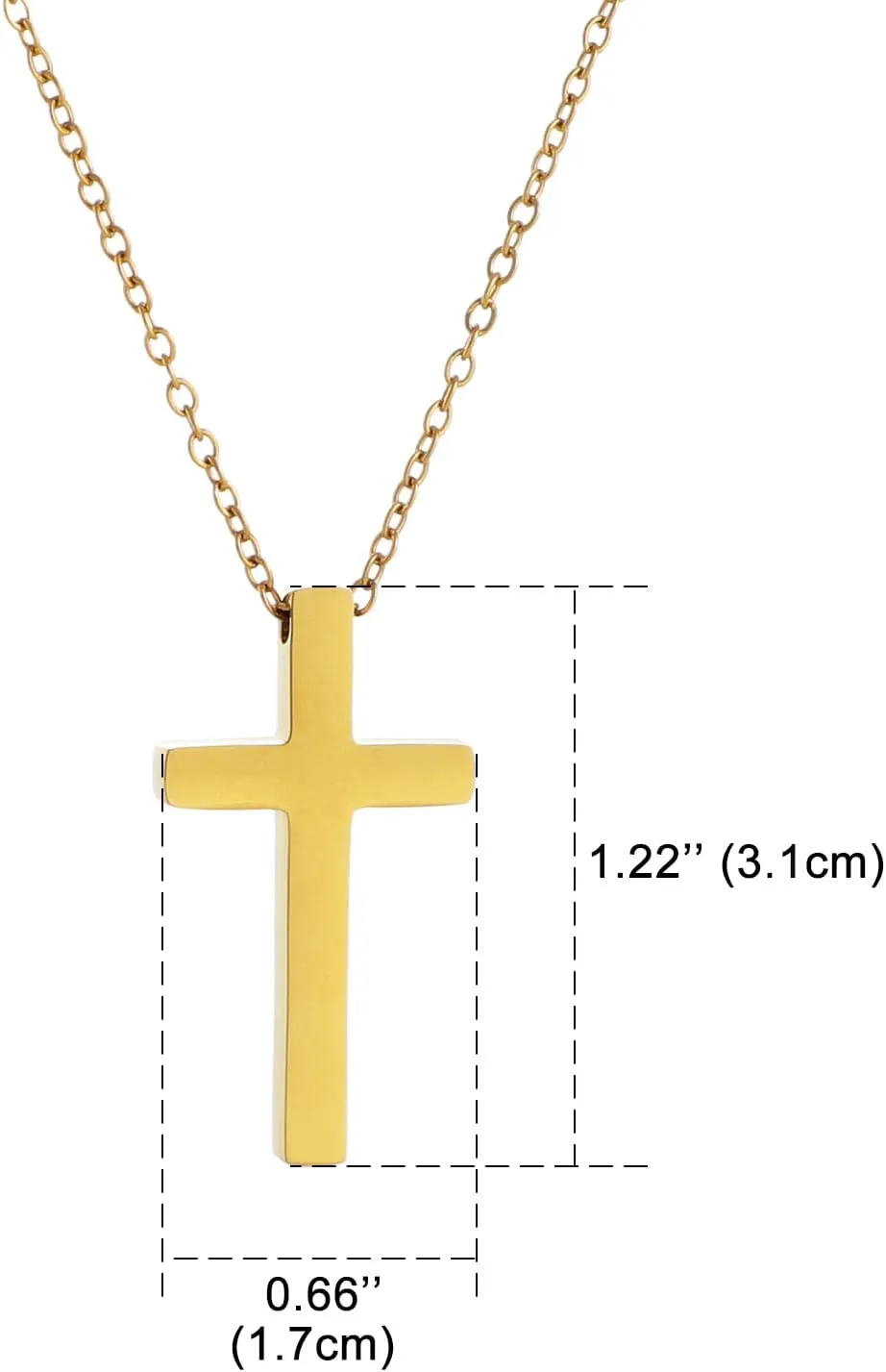 KOMI Gold Cross Pendant Necklace for Woman Safety Needle Necklace Heart Shaped Necklace and Letter Necklace As Gifts for Wife Daughter and Friend