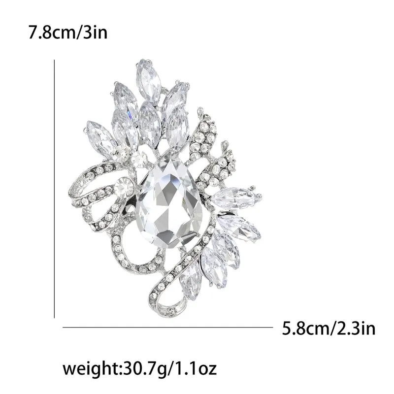 Korean Style Pin Flower Alloy Plating Artificial Crystal Women'S Brooches