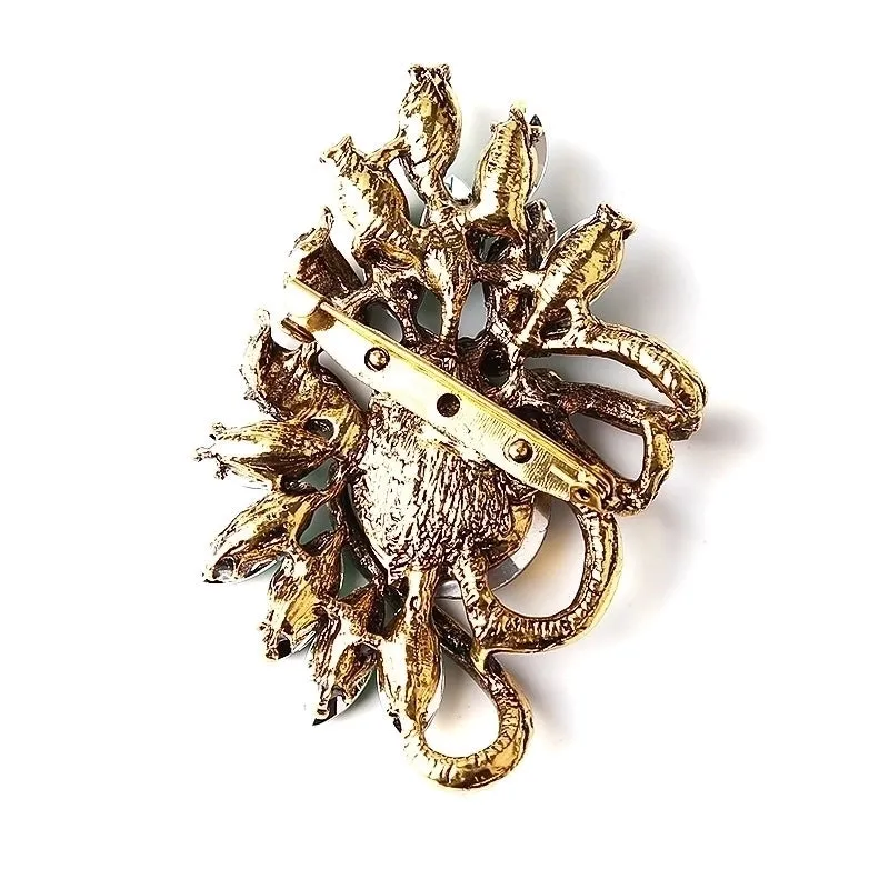 Korean Style Pin Flower Alloy Plating Artificial Crystal Women'S Brooches