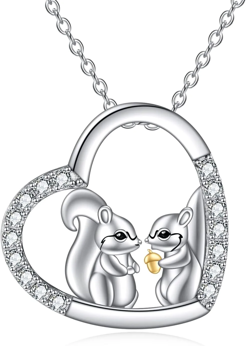 KQF Panda/Horse/Deer/Polar Bear/Owl/Sloth/Hippo/Frog/Sea Lion/Turtle Necklace Sterling Silver Animal Pendant Necklace Jewelry Gifts for Women Girls
