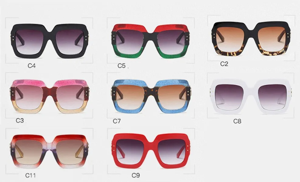 Ladies Ultra Chic Square Designer Sunglasses