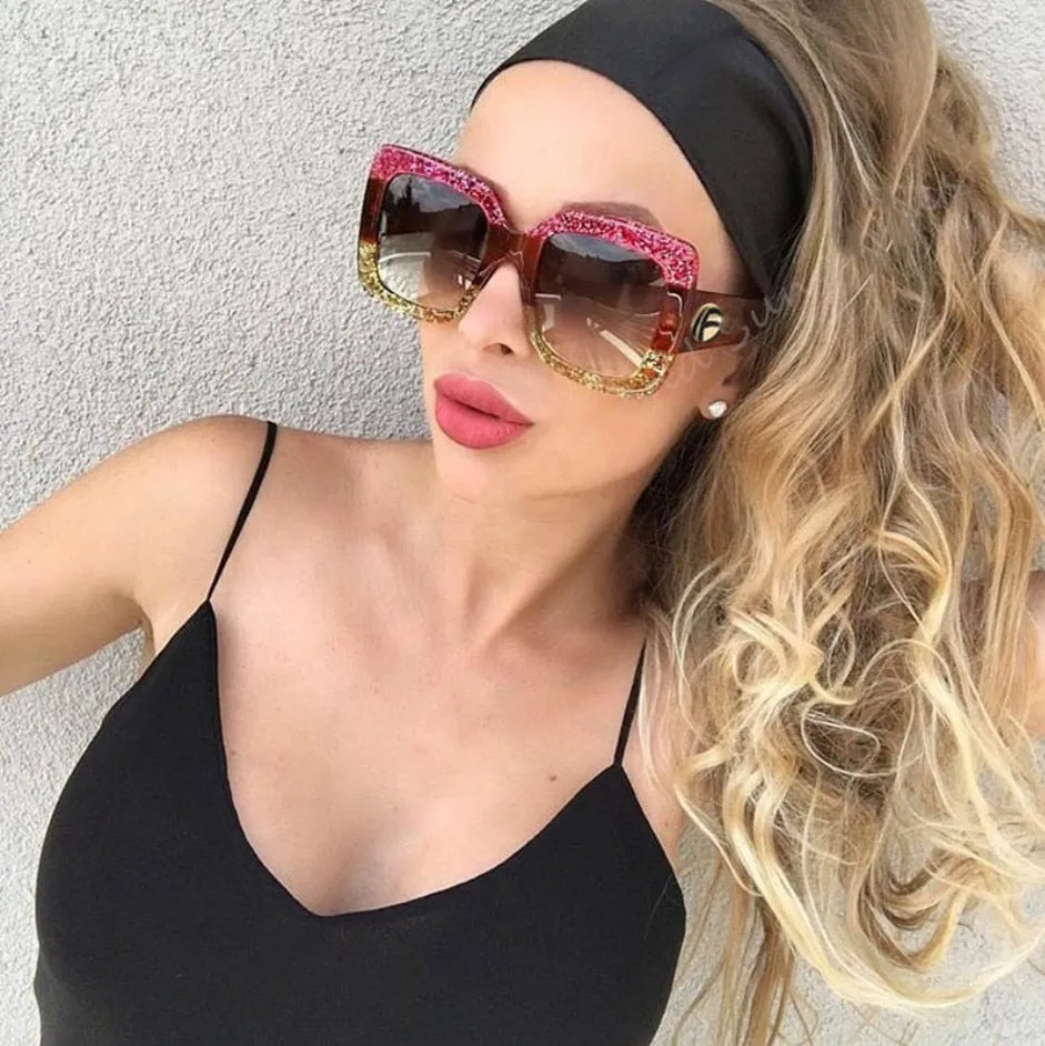 Ladies Ultra Chic Square Designer Sunglasses