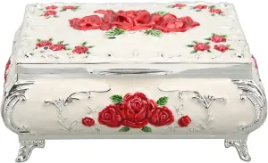 Large Capacity Rectangular Storage Box,Elegant Jewelry Box,Vintage Style Treasure Box for Jewelry Trinkets