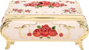 Large Capacity Rectangular Storage Box,Elegant Jewelry Box,Vintage Style Treasure Box for Jewelry Trinkets