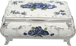 Large Capacity Rectangular Storage Box,Elegant Jewelry Box,Vintage Style Treasure Box for Jewelry Trinkets