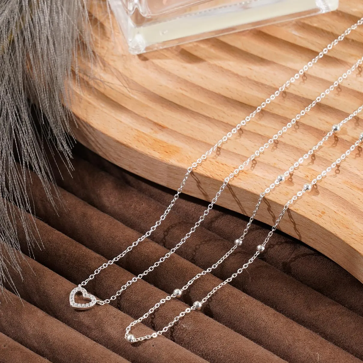 Layered Gold Necklaces for Women, Stackable 14K Gold Plated Necklace, Dainty Cross/Circle/Heart Pendant layered Necklace, Adjustable Dainty Gold/Silver Necklace Jewelry Set for Women