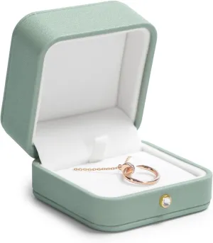 Leather Necklace Box Necklace Gift Box Jewelry Gift Box Bracelet Case Pendant Braceltet Gift Box for Wedding Birthday Mother's Day Gifts (Green)