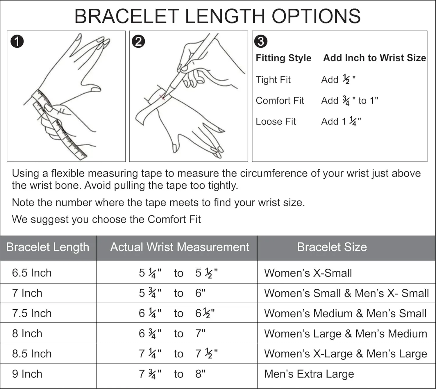 LeCalla Solid 925 Sterling Silver Figaro Link Chain Bracelet | Italian Diamond-Cut Figaro Chain Bracelet for Women Men, Made in Italy (7, 7.5, 8, 8.5, 9 Inches)