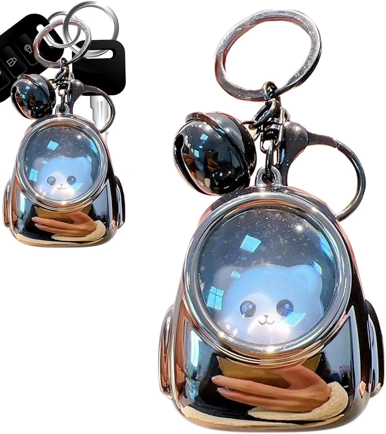 Light Up Keychains for Kids - Bear in Bag Keyring Backpack Charm | Bear Backpack Keychain | Adorable Backpack Keyring Pendant