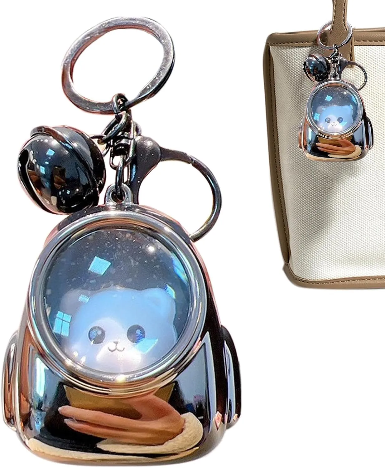 Light Up Keychains for Kids - Bear in Bag Keyring Backpack Charm | Bear Backpack Keychain | Adorable Backpack Keyring Pendant