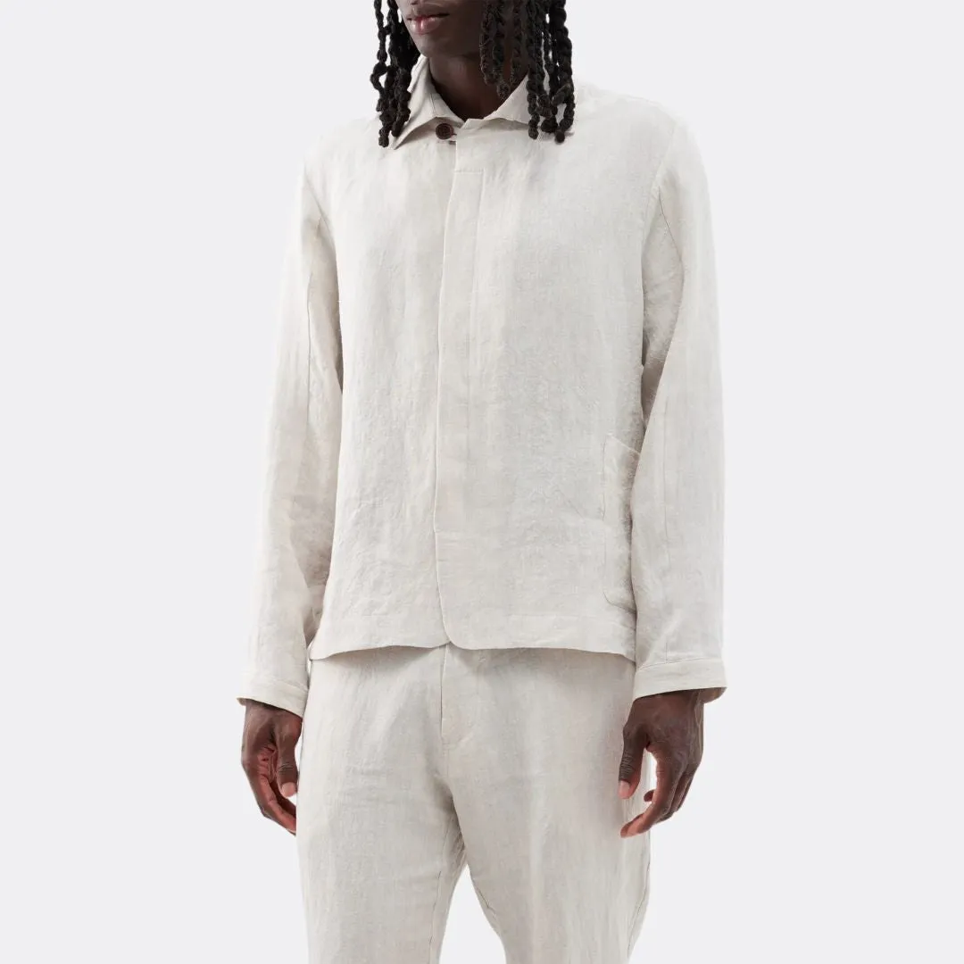 Linen Button Jacket (Beige)