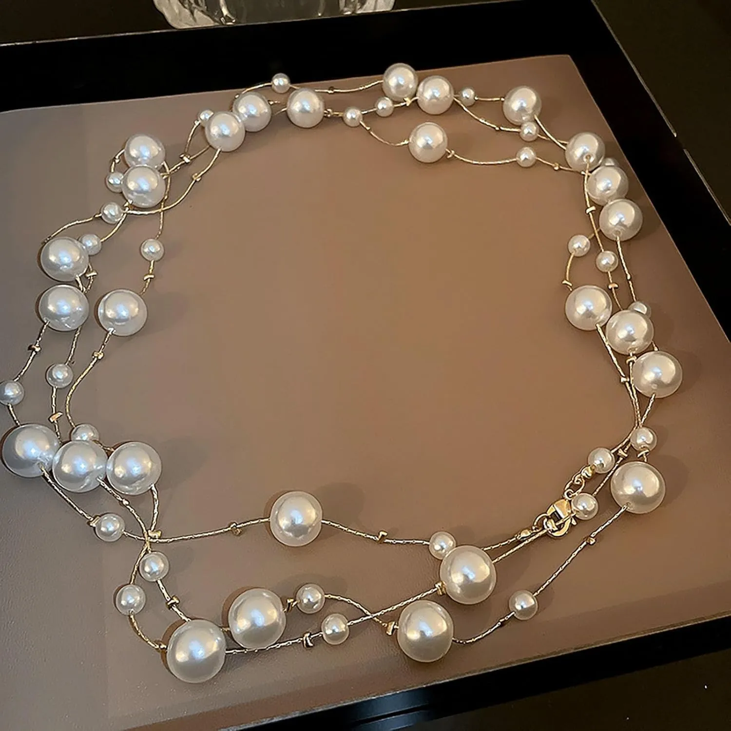 Long Pearl Necklaces for Women Pearl Long Chain Lariat Necklace Layered Boho Pearls Necklace Statement Sweater Strand Chain Jewelry