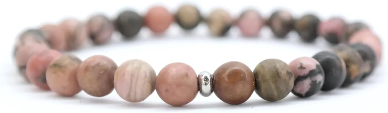 Love & Grace Handmade Stone Beaded Bracelets - Premium 6mm Beads with Durable Elastic Stretch Wristbands, Vibrating Good Energy, Blessing, Grounding, Power, & Appreciation for Men and Women