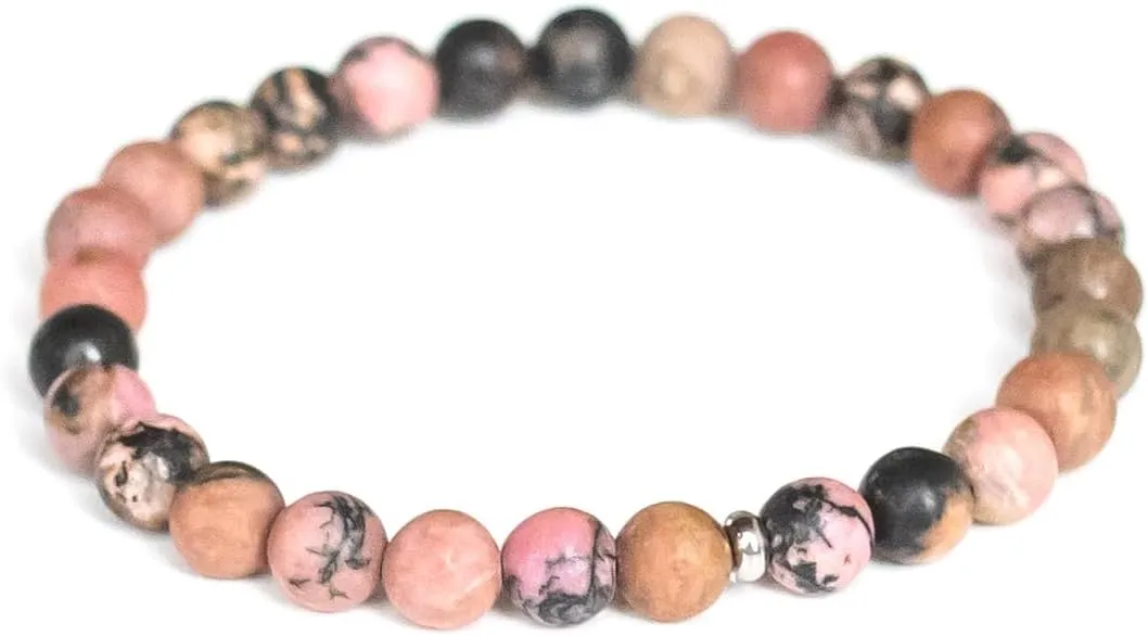 Love & Grace Handmade Stone Beaded Bracelets - Premium 6mm Beads with Durable Elastic Stretch Wristbands, Vibrating Good Energy, Blessing, Grounding, Power, & Appreciation for Men and Women