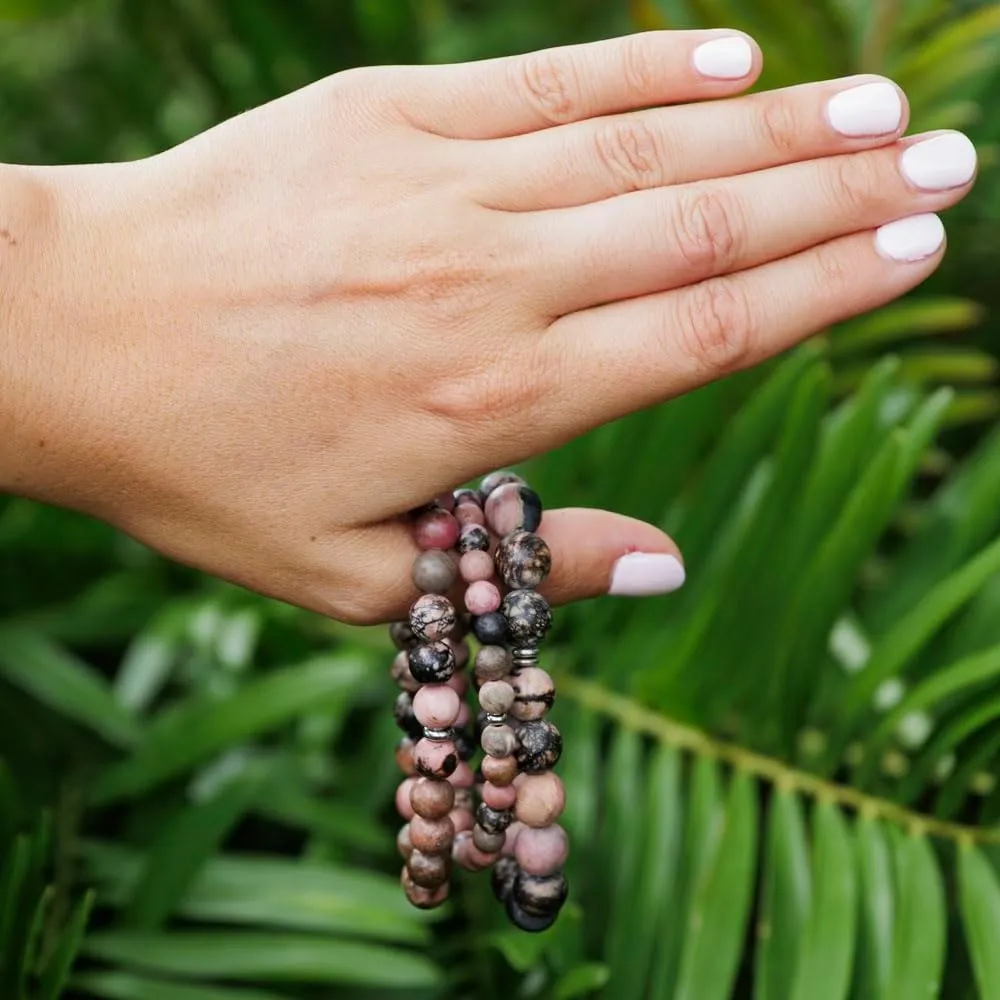 Love & Grace Handmade Stone Beaded Bracelets - Premium 6mm Beads with Durable Elastic Stretch Wristbands, Vibrating Good Energy, Blessing, Grounding, Power, & Appreciation for Men and Women