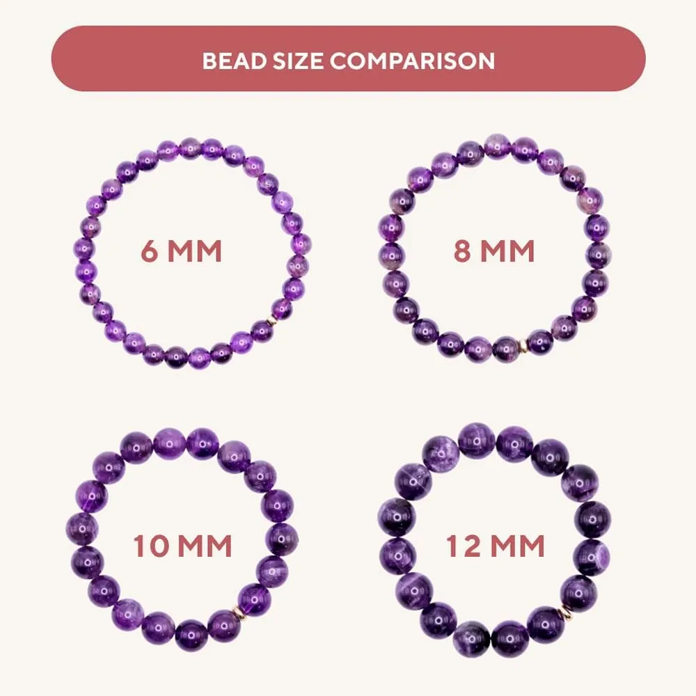 Love & Grace Handmade Stone Beaded Bracelets - Premium 6mm Beads with Durable Elastic Stretch Wristbands, Vibrating Good Energy, Blessing, Grounding, Power, & Appreciation for Men and Women