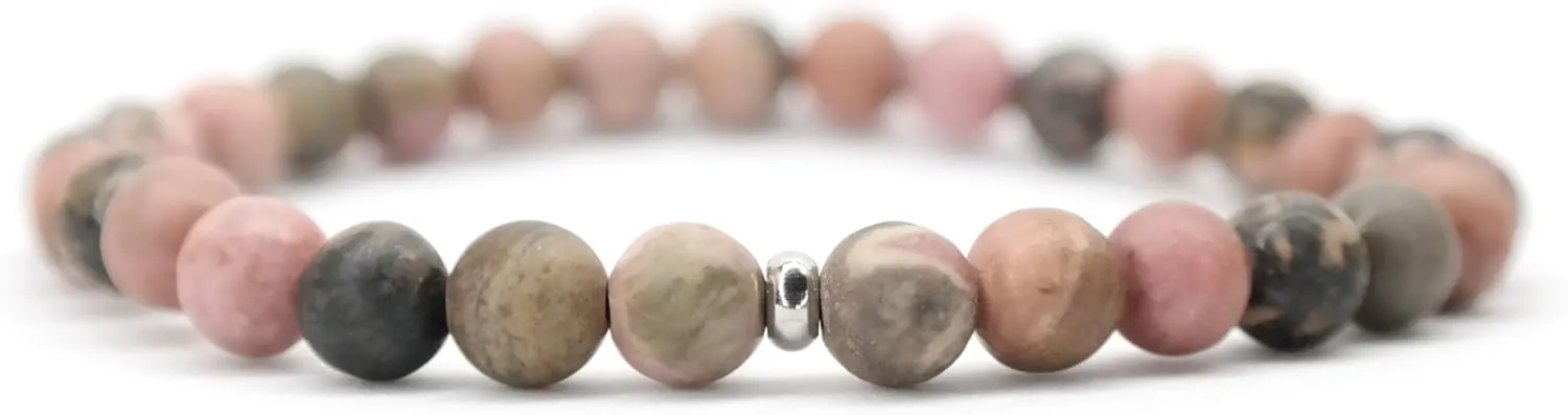 Love & Grace Handmade Stone Beaded Bracelets - Premium 6mm Beads with Durable Elastic Stretch Wristbands, Vibrating Good Energy, Blessing, Grounding, Power, & Appreciation for Men and Women
