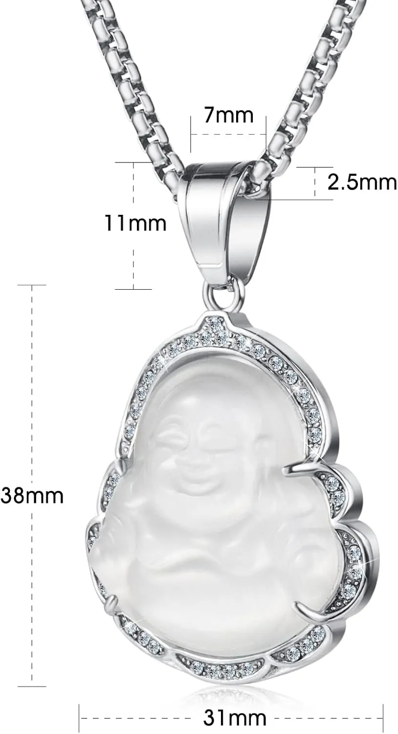 Lucky Laughing Buddha Pendant Chain Necklaces Amulet Jewelry for Men Women Boys 60cm