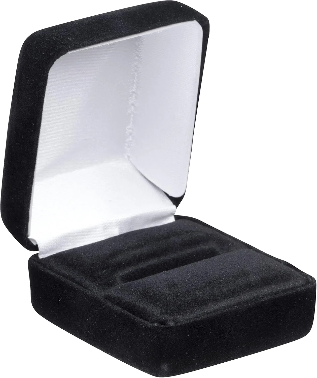 Luxury Rounded-Top Velvet Ring Box - Ring Gift Box for Engagement, Proposal, Wedding Day - Elegant Velour Jewelry Box for Men & Women - Small Ring Case with Satin Inner Top