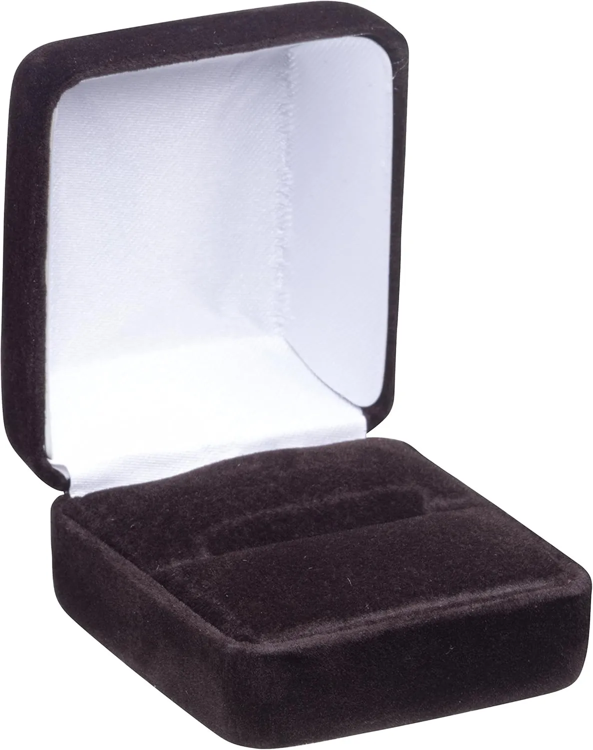 Luxury Rounded-Top Velvet Ring Box - Ring Gift Box for Engagement, Proposal, Wedding Day - Elegant Velour Jewelry Box for Men & Women - Small Ring Case with Satin Inner Top