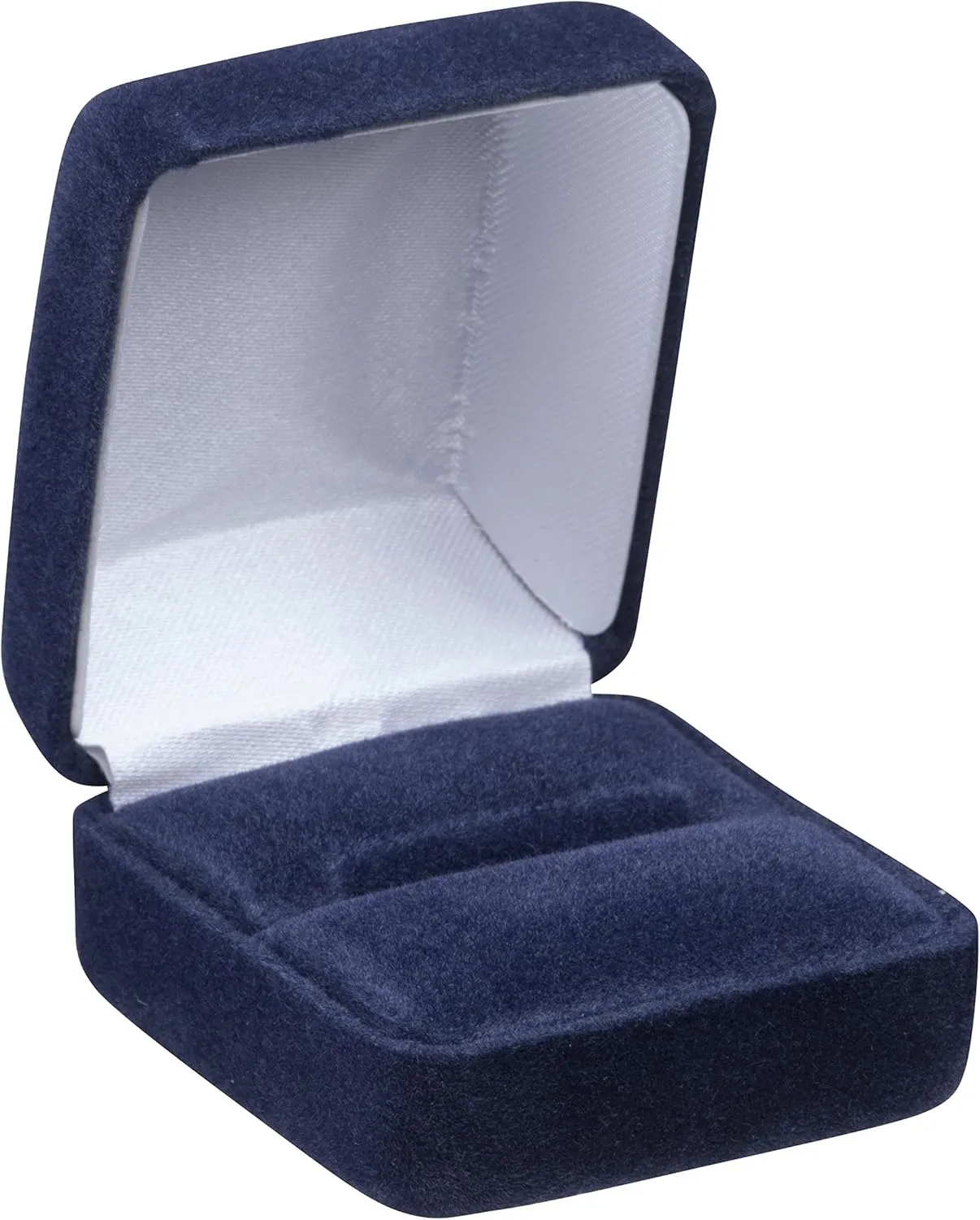 Luxury Rounded-Top Velvet Ring Box - Ring Gift Box for Engagement, Proposal, Wedding Day - Elegant Velour Jewelry Box for Men & Women - Small Ring Case with Satin Inner Top