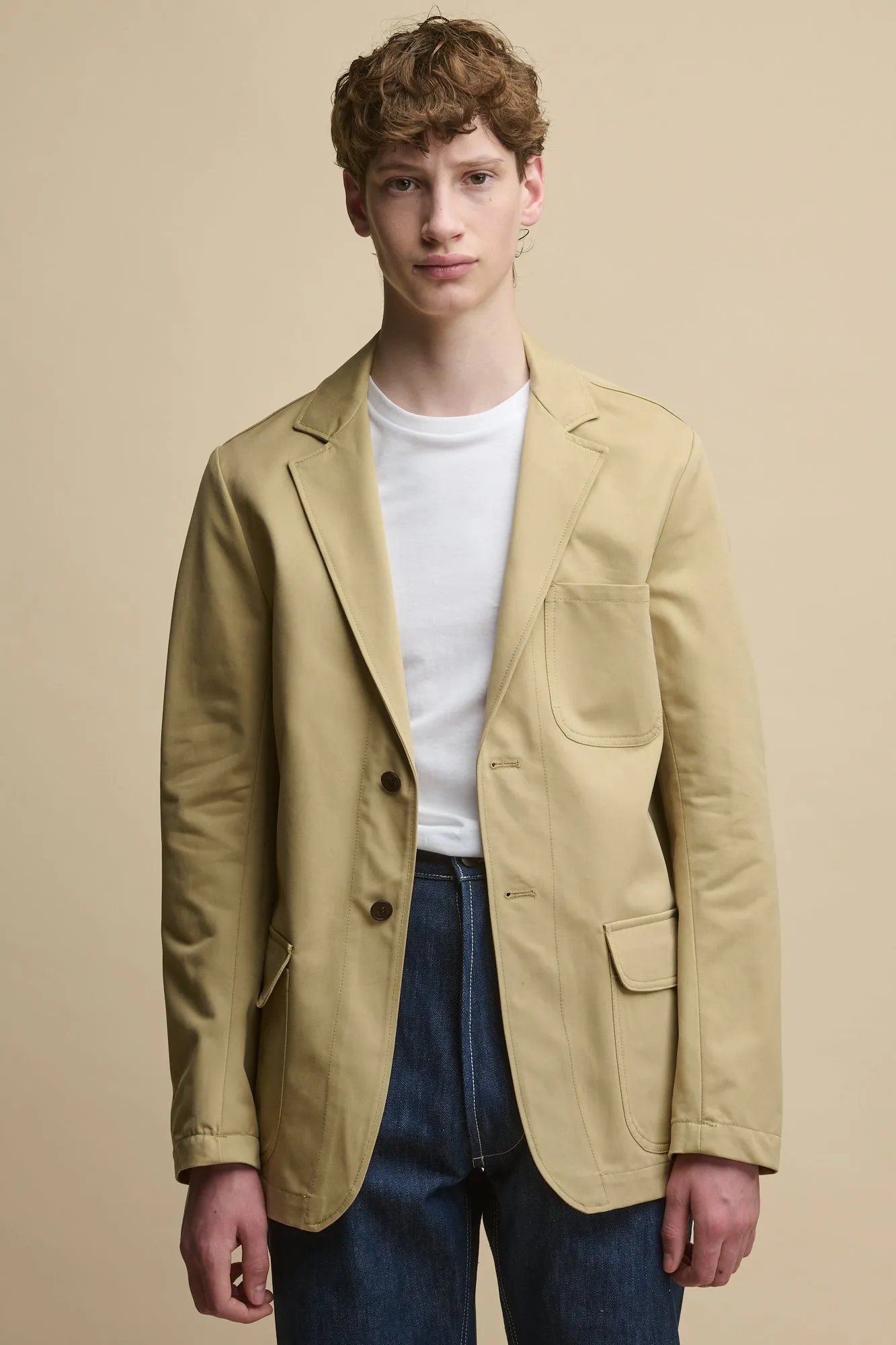 Men's James Single Breasted Blazer - Stone