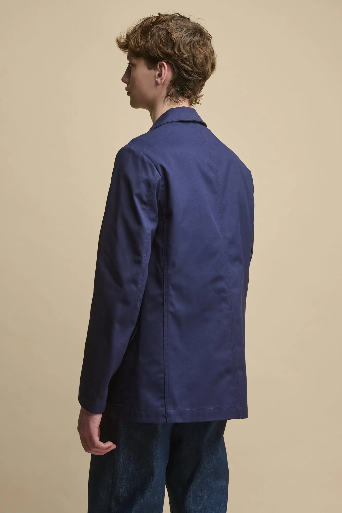 Men's James Single Breasted Canvas Blazer - Navy