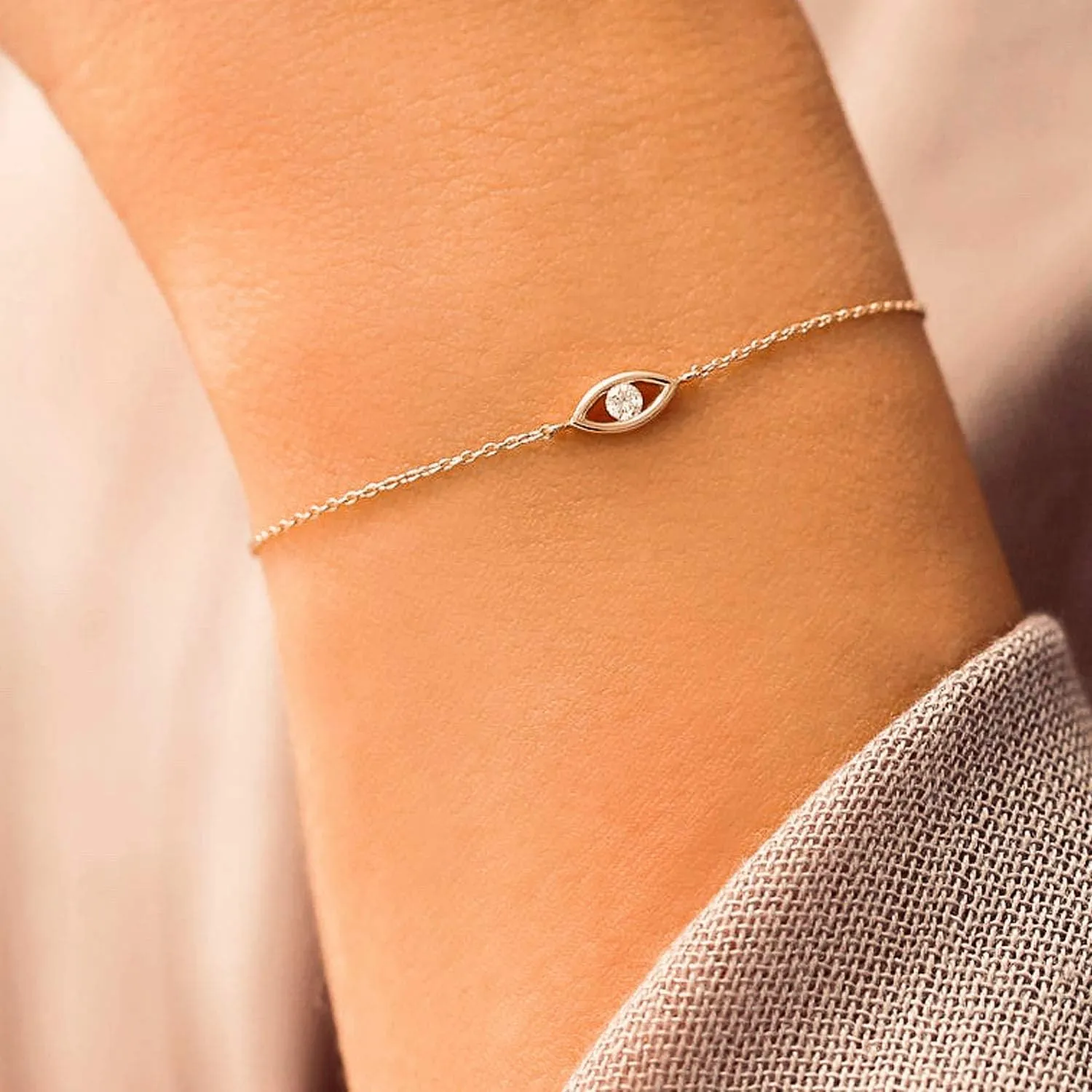 MEVECCO Bracelet for Women 14K Gold Plated Dainty Chain Simple Jewelry Cute Handmade Minimalist for Her