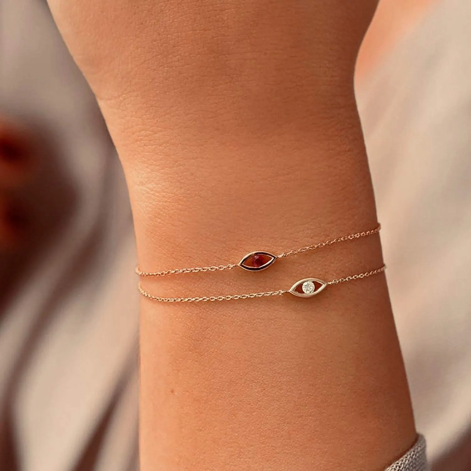 MEVECCO Bracelet for Women 14K Gold Plated Dainty Chain Simple Jewelry Cute Handmade Minimalist for Her