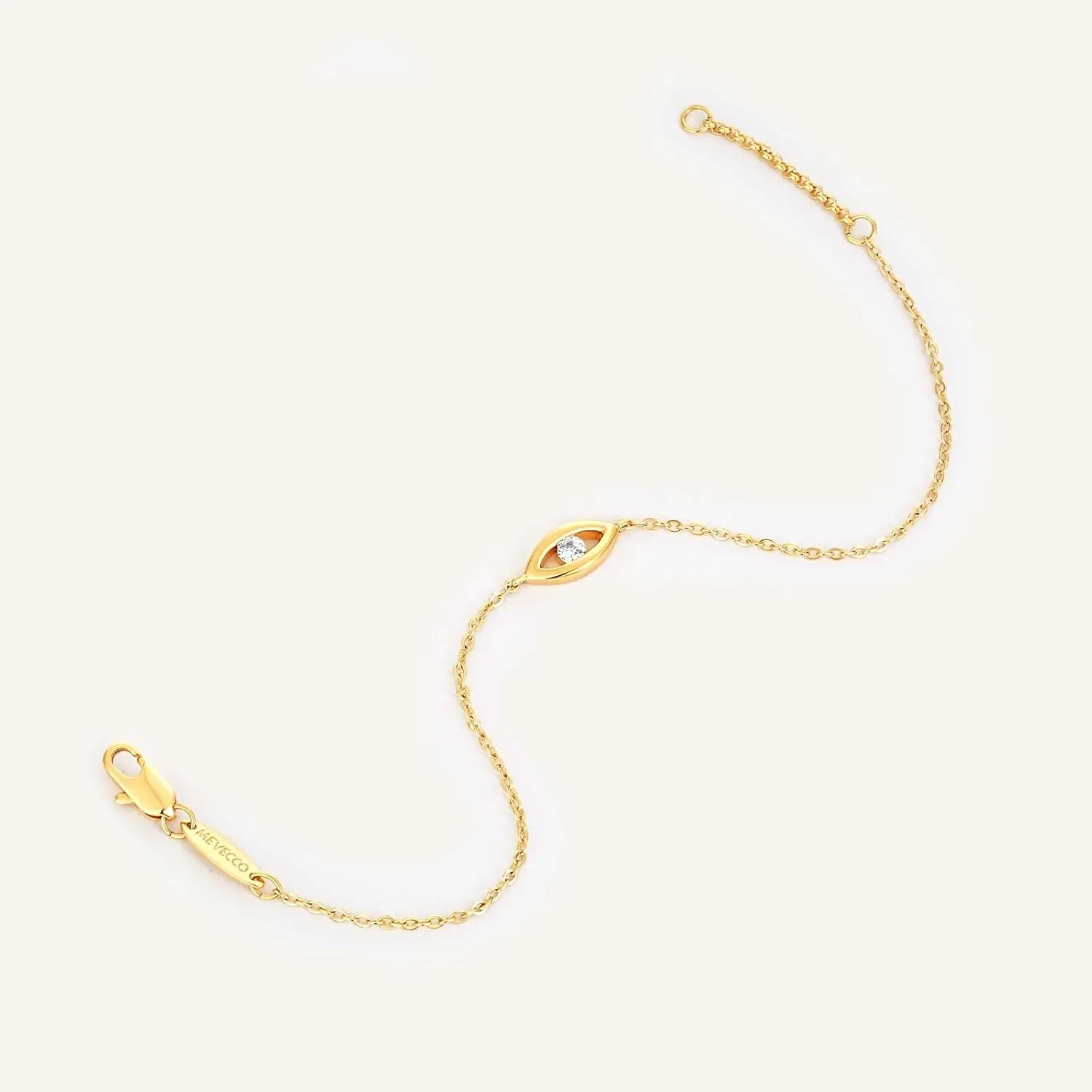 MEVECCO Bracelet for Women 14K Gold Plated Dainty Chain Simple Jewelry Cute Handmade Minimalist for Her