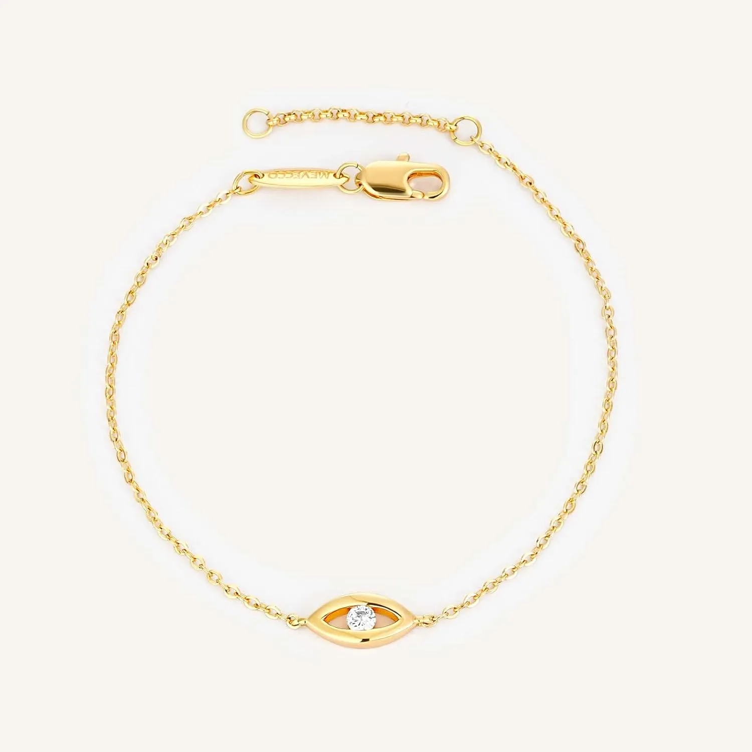 MEVECCO Bracelet for Women 14K Gold Plated Dainty Chain Simple Jewelry Cute Handmade Minimalist for Her