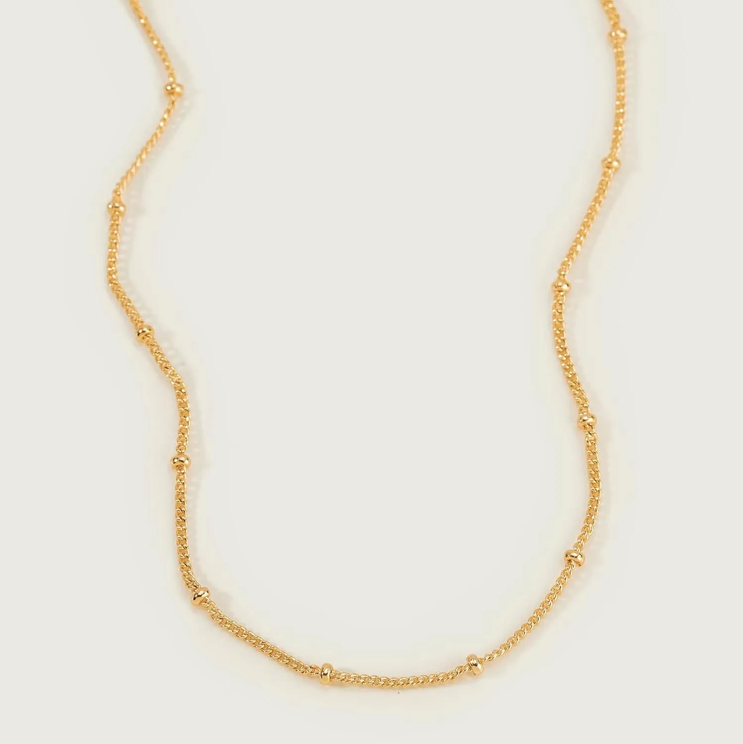 MEVECCO Dainty Gold Chain Choker Necklace 14K Gold Plated Handmade Boho Cute Tiny Beaded Link Choker Necklace Delicate Simple Minimalist Choker Necklace for Women