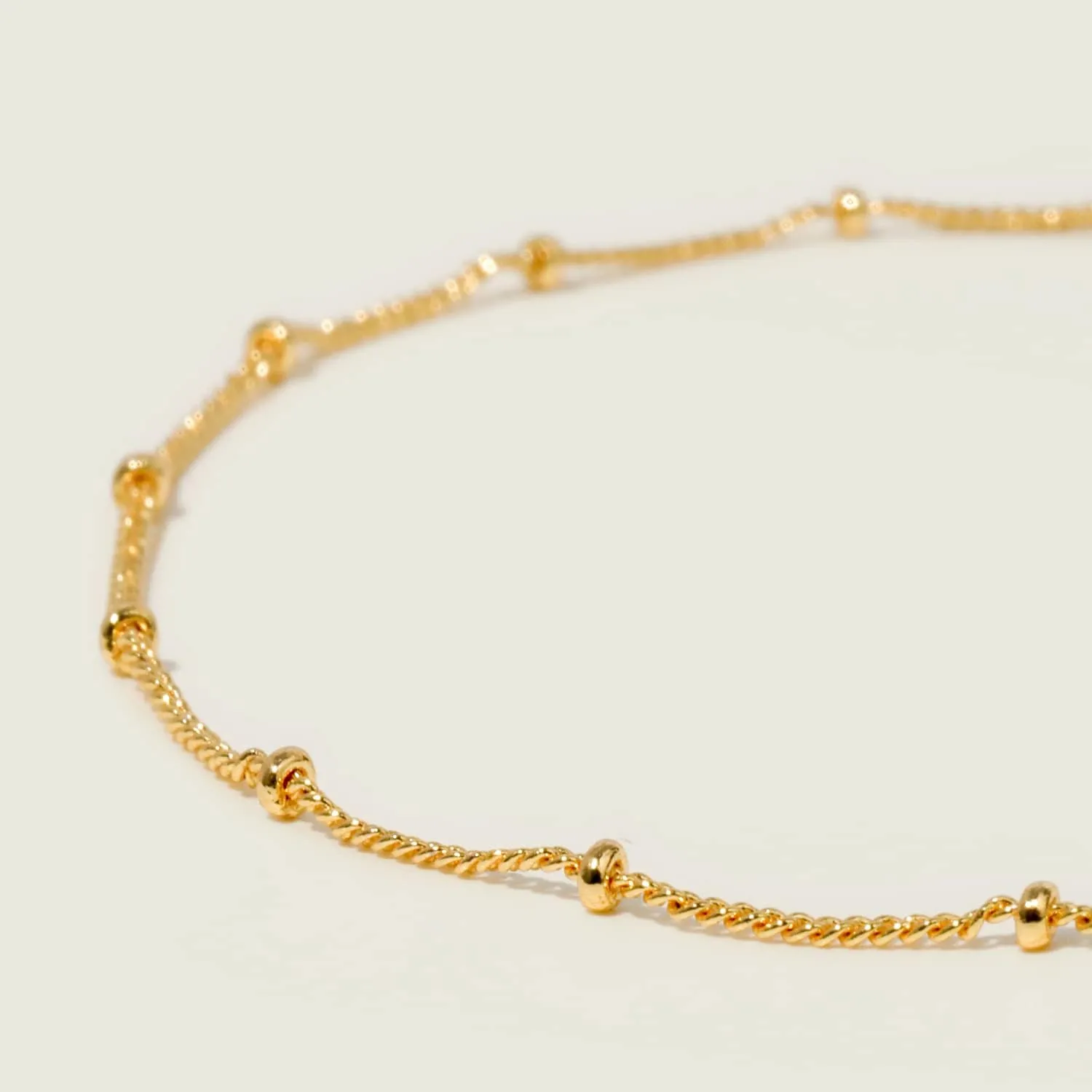 MEVECCO Dainty Gold Chain Choker Necklace 14K Gold Plated Handmade Boho Cute Tiny Beaded Link Choker Necklace Delicate Simple Minimalist Choker Necklace for Women