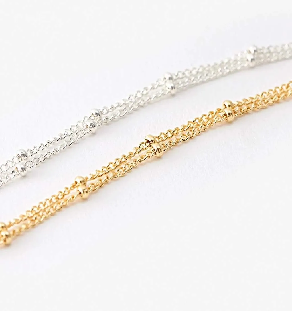 MEVECCO Dainty Gold Chain Choker Necklace 14K Gold Plated Handmade Boho Cute Tiny Beaded Link Choker Necklace Delicate Simple Minimalist Choker Necklace for Women