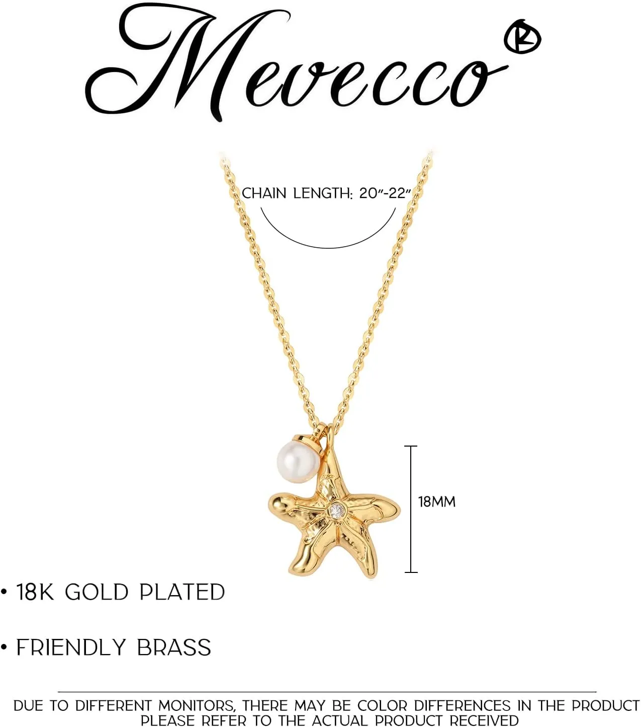 MEVECCO Dainty Gold Seashell Pendent Necklace Ocean Necklace for Women 18K Gold Plated Necklace Boho Handmade Summer Beach Necklace Jewelry