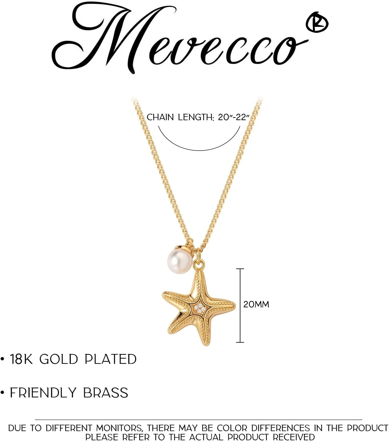 MEVECCO Dainty Gold Seashell Pendent Necklace Ocean Necklace for Women 18K Gold Plated Necklace Boho Handmade Summer Beach Necklace Jewelry