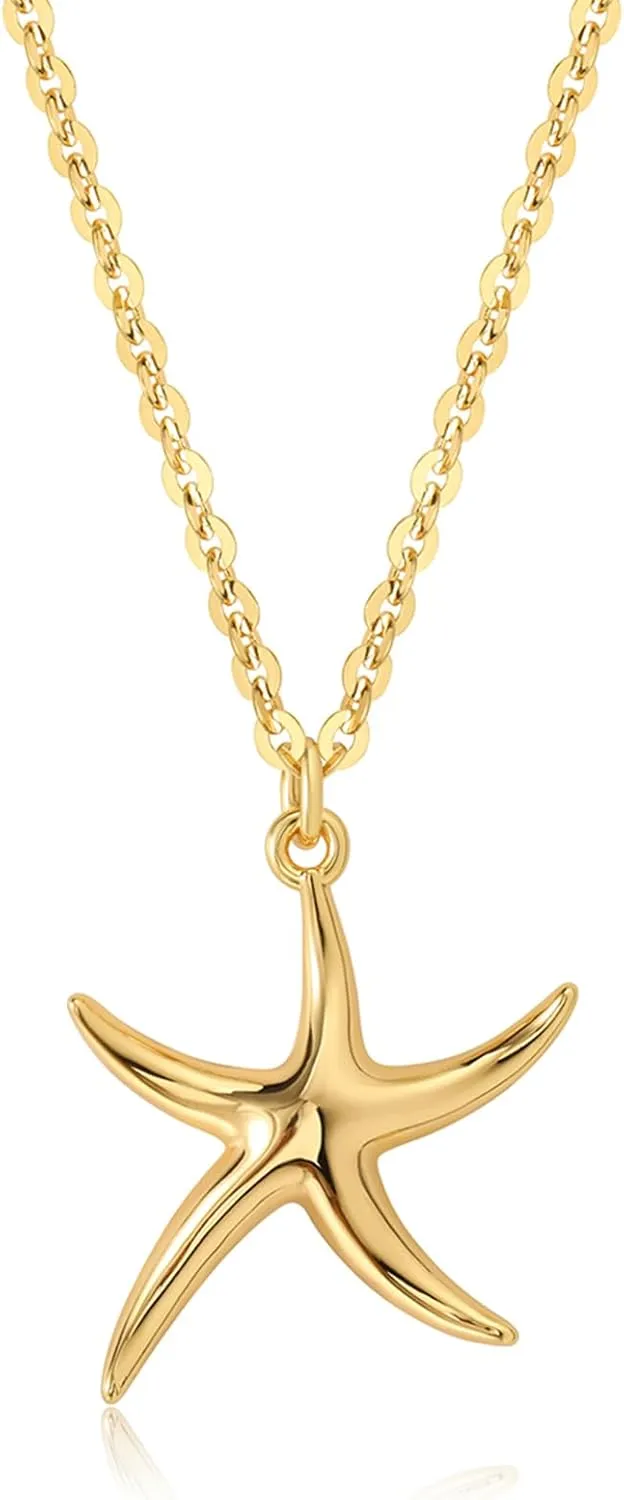 MEVECCO Dainty Gold Seashell Pendent Necklace Ocean Necklace for Women 18K Gold Plated Necklace Boho Handmade Summer Beach Necklace Jewelry