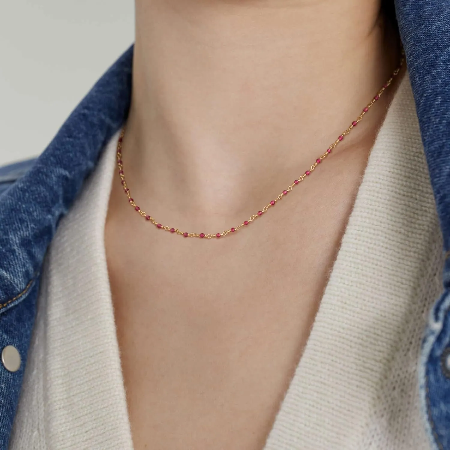 MEVECCO Gold Choker Necklace 14K Gold Plated Dainty Chain Short Necklace Delicate Fashion Choker Necklace Jewelry Gifts for Women