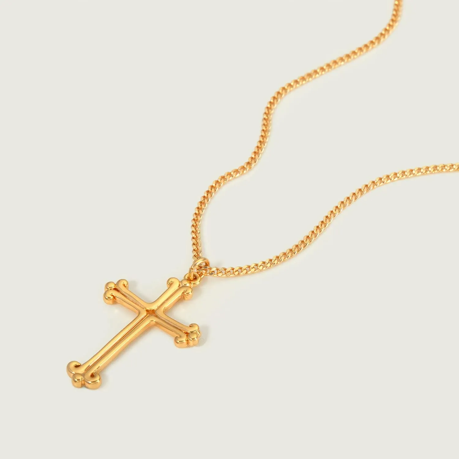 MEVECCO Gold Dainty Cross Necklace 18K Gold Plated CZ Turquoise Faith Pendant Necklace Minimalist Handmade Crucifix Chain Necklace Gift