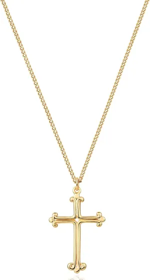 MEVECCO Gold Dainty Cross Necklace 18K Gold Plated CZ Turquoise Faith Pendant Necklace Minimalist Handmade Crucifix Chain Necklace Gift