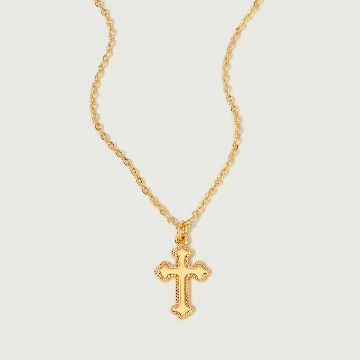MEVECCO Gold Dainty Cross Necklace 18K Gold Plated CZ Turquoise Faith Pendant Necklace Minimalist Handmade Crucifix Chain Necklace Gift