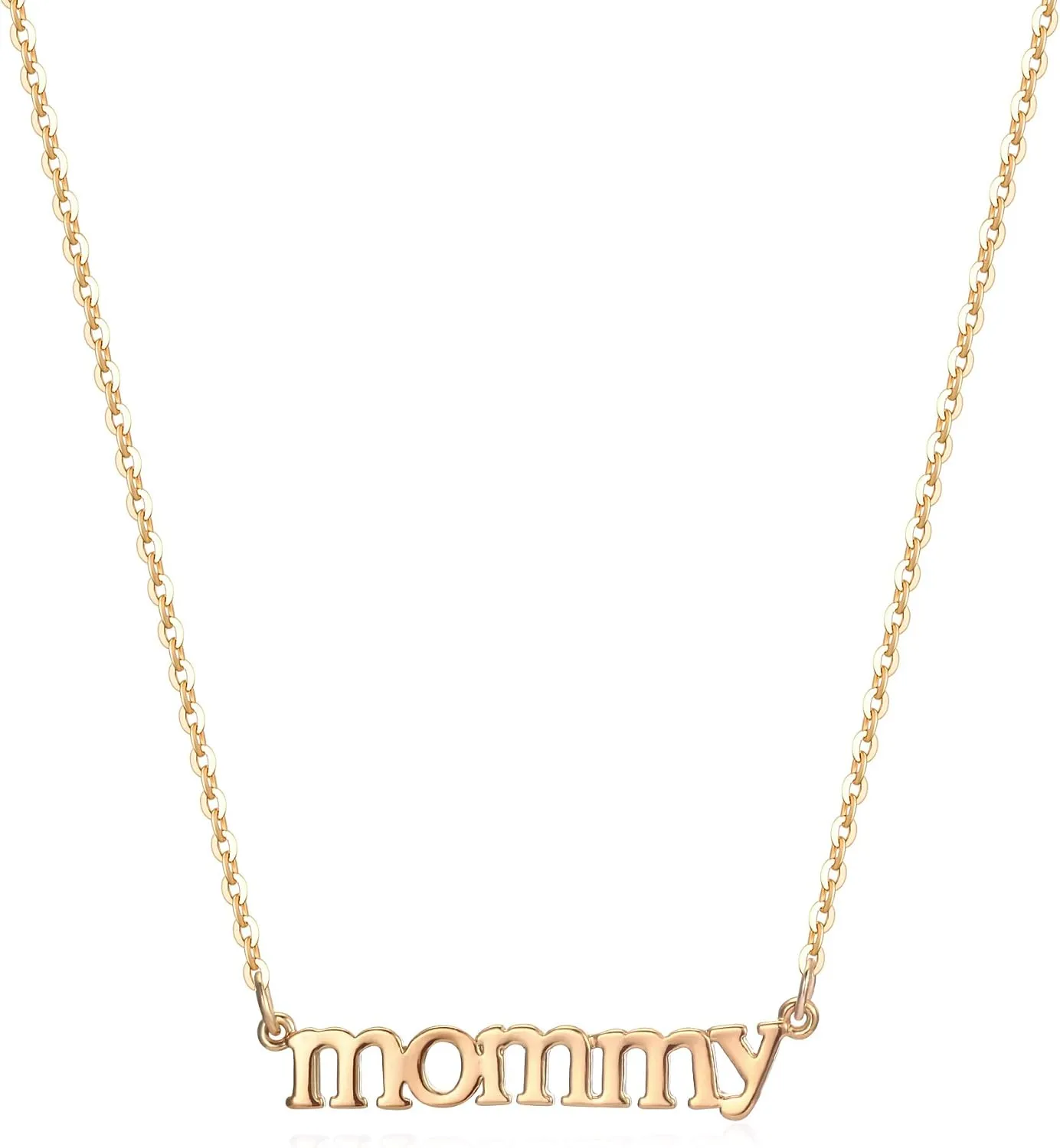 MEVECCO Gold Dainty Mom Necklace,18K Gold Plated Cute Tiny Mom Personalized Name Charm Necklace Delicate Word Cubic Zirconia Mom Chain Jewelry Gift for Mother's Day,Mother's Birthday