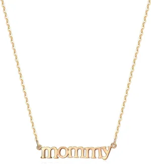 MEVECCO Gold Dainty Mom Necklace,18K Gold Plated Cute Tiny Mom Personalized Name Charm Necklace Delicate Word Cubic Zirconia Mom Chain Jewelry Gift for Mother's Day,Mother's Birthday