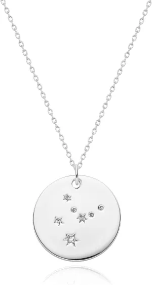 MEVECCO Gold Necklace Coin Disc Zodiac 12 Constellation Star Connected Engraved Horoscope Sign Astrology Pendant 18K Gold Plated Chain Dainty Personalized Simple Jewelry