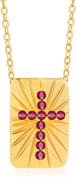 Milan Chiva Gold Tag Pendant Necklace for Women 14K Plated Dainty Sunburst Chains Minimalist Trendy Jewelry