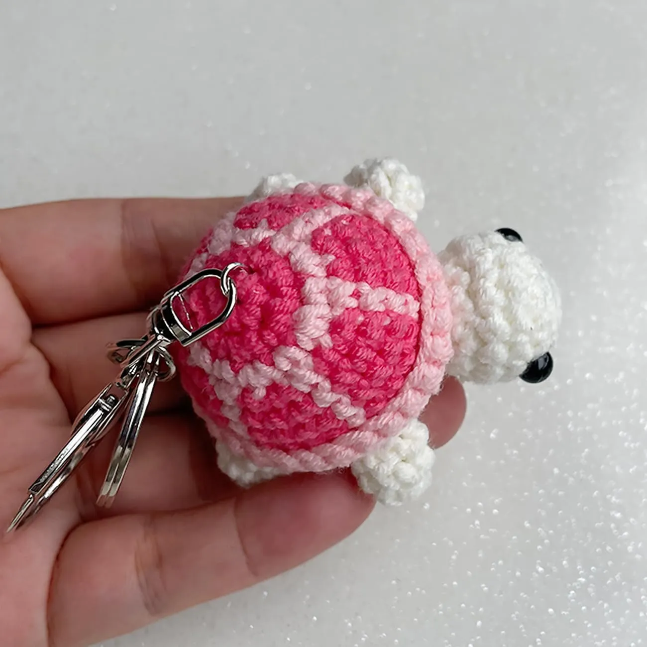 Mini Handmade Crochet Turtle Keychain Crochet Animal Turtles for Keyring Charm Handbag Bag Purse Pendant