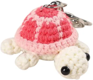 Mini Handmade Crochet Turtle Keychain Crochet Animal Turtles for Keyring Charm Handbag Bag Purse Pendant