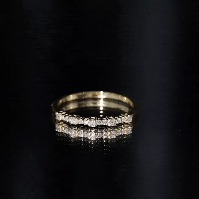 Minimal Diamond Half Eternity Stackable Ring